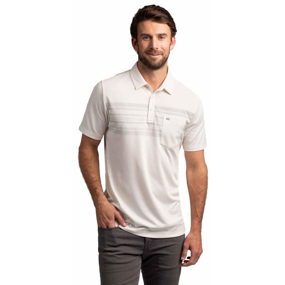 TravisMathew Cream‎ Pima Cotton Blend Polo Shirt Men's Size XL Golf